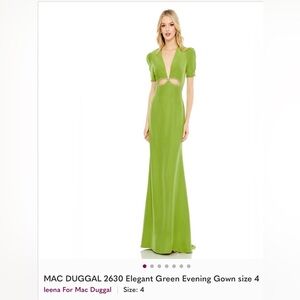 IEENA Mac Duggal Lime Green Cut-Out Gown  NWT